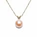 14k Yellow Gold AA 7.5x8mm Pink Freshwater Cultured Pearl Pendant, 18