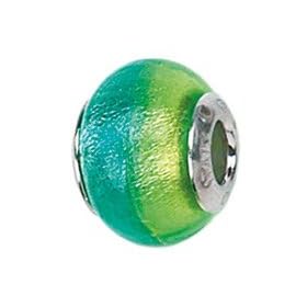 CleverEve's Blue Green Murano Glass Sterling Silver Bead