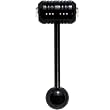 Black Anodized Titanium Clear Gem Hammer Barbell Tongue Ring