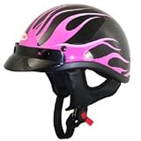 Outlaw Pink Flames Helmet - Medium