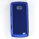 Premium Blue Rubberized Hard Snap On Crystal Case Cover for the LG Ally VS7 ....