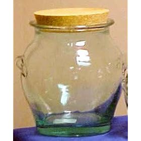 Orcio Cork Top Cookie Storage Candy Jar From Spain - Approx 60 Ounce Size by glaspak