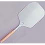 Pizza Peel, Aluminum Blade With Wood Handle. Blade size 12" X 14". Overall size of peel: 27"
