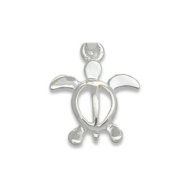 Hawaiian Jewelry Sterling Silver Honu Sea Turtle Pendant