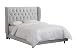 Skyline Furniture Velvet King Tufted Wingback Bed, Light Gray Skyline Furniture Velvet King Tufted Wingback Bed, Light Gray