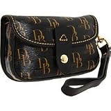 Dooney & Bourke Signature 1975 Flap Wristlet Style 2U20BB Black/Gold