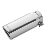 Magnaflow Polished Stainless Steel Exhaust Tip Clamp On Tip 15 Rolled Edge- 5 Single Wall Tip- Fits 4 Tail Pipe