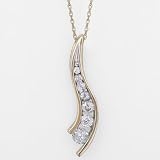 Ladies 1/2 Ct Diamond Journey Pendant in 10k Gold