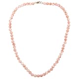 14k Yellow Gold 4-4.5mm Round Natural Pink Coral Bead Necklace, 16