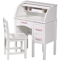 Kids / Girls White Wooden Rolltop Study Desk