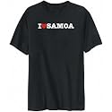 T-Shirt Mens Black " I love Samoa " Countries