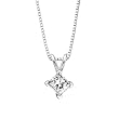 0.24 ct. E - I1 EGL Certified Princess Cut Diamond Solitaire Pendant with Chain (White or Yellow Gold)