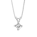 0.24 ct. E - I1 EGL Certified Princess Cut Diamond Solitaire Pendant with Chain (White or Yellow Gold)