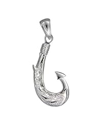 Hawaiian Heirloom Jewelry Sterling Silver Fish Hook Pendant