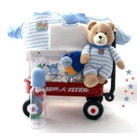 All Boy Baby Gift Basket Wagon