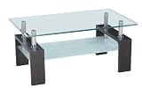 Glass Coffee Table With Walnut Finish Legs