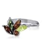 Sterling Silver Multi Amber Marquise Shape Band Ring Size 7.5