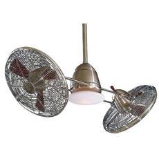 Minka-Aire Fans F602-BN/CH 42" Gyro Double Brushed Nickel Ceiling Fan w/ Light, Wall Ctrl & Blades