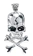 Ancient Skull and Crossbones Pendant - 316L Stainless Steel - 1.75'' Height Ancient Skull and Crossbones Pendant - 316L Stainless Steel - 1.75'' Height