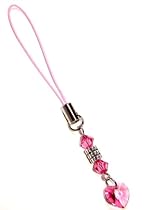 Stylish Swarovski Crystal Cell Phone Charm - Pink