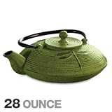 Primula Cast Iron 28-Ounce Tea Pot, Green Mist with Tea Sample