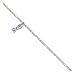 Sterling Silver 9inch Polished Antiqued Pink Crystal Beaded Anklet - 9 inch