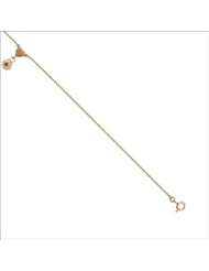 14k Yellow Gold, Charm Anklet with Red and White Created Gems.