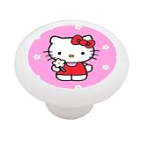 Hello Kitty Flowers Decorative High Gloss Ceramic Drawer Knob
