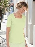 Misses Dusty Pink Square-Neck Interlock Tee