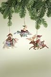 3-Piece Set Jim Shore Heartwood Creek Santa Riding Ornaments #4005771