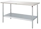 John Boos SS Work Table w/Galvanized Shelf and Legs, 48 inch x 24 inch