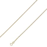 14K Solid Yellow Gold Box Link Chain Necklace 1.2mm 22