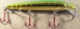 JLVLures JLV Shallow Suspending Minnow Green Gold : Husky Stickbait Lures Saltwater Freshwater Jerk Bass Smallmouth Steelhead Pike Muskie Salmon Trout Snook Striper Perch Whiper Snook Speckled Trevally, Mid- Depth Trolling Casting Hook Treble