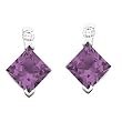 14K White Gold Amethyst and Diamond Earrings