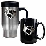 Atlanta Thrashers Stainless Steel Travel Mug and Black Ceramic Mug Set