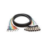 23Ft 8-Channel Snake Cable Xlr Male To 1/4In Balanced With White Earbud Headphones