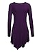 Made By Johnny MBJ WT737 Womens Long Sleeve Handkerchief Tunic L Dark_Purple