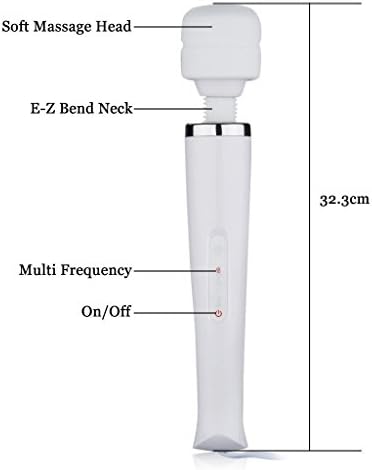 POWERFUL 8 Speed HandHeld massager with soft silicone head - white color,+ pipedream 4oz toy cleaner