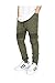 URBANJ MEN'S OLIVE TWILL KNEE ZIPPER BIKER JOGGER PANTS