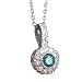14K .45 CTW Blue & White Diamond Pendant