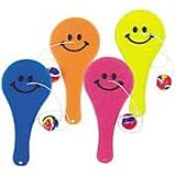 12 Transparent Smile Paddle Balls
