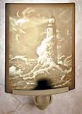 Guiding Light Lighthouse Curved Lithophane Night Light