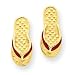 14k Gold Fuschia Enameled Flip Flop Post Earrings