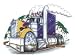 Blue And Gold Aerodyne Truck - Sticker / Decal