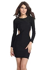 Sexy Long Sleeves Sheath Polyester Bodycon Dress/Mini Dress 