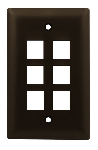 OnQ / Legrand WP3406BR 1Gang, 6Port Wall Plate, Brown