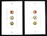 (02) - Composite 3 RCA Home Theater Wall Plates