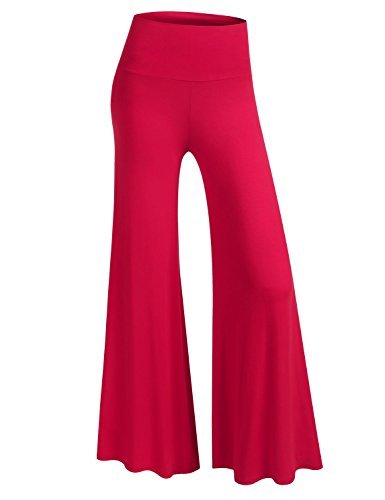 BIADANI Women Classic Soft Wide Leg Foldover Band Palazzo Lounge Pants (S-5X)