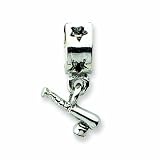 Sterling Silver Reflections Baseball Bat & Ball Dangle Bead