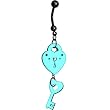 Key to your Heart Glow in the Dark Belly Ring